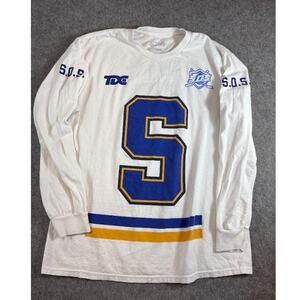 SZA TDE SOS Tour Merch Hockey Jersey Long Sleeve Shirt Mens L White Streetwear